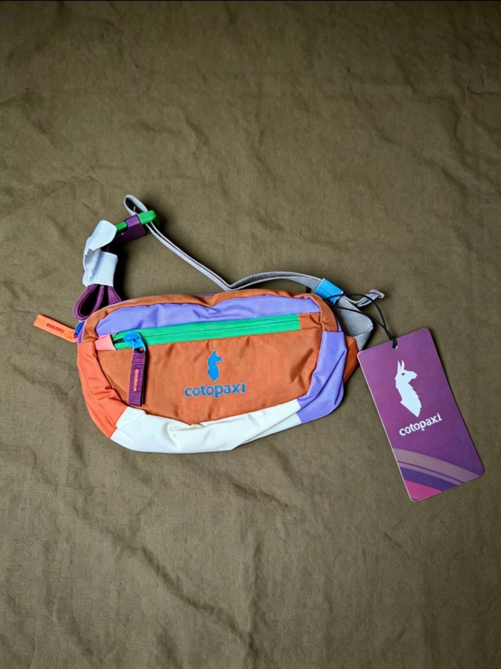 Cotopaxi Del Día Colorblock Waist Bag - Orange & Purple